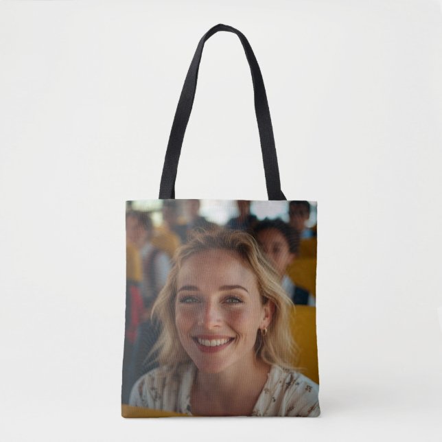 School Bus Driver Photo Customize Tote Bag (Front)