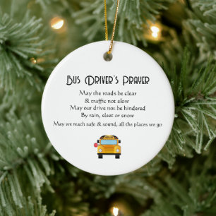 School Bus Driver Prayer Ceramic Ornament