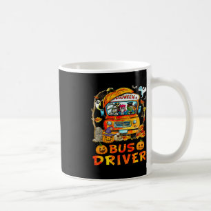 School Bus Driver Pumpkin Season Skeleton Fall Hal Coffee Mug