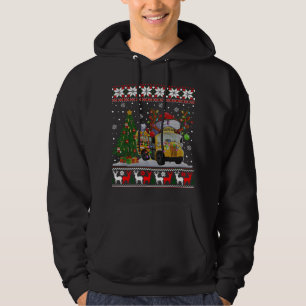 School Bus Driver Reindeer Santa Hat Ugly Christma Hoodie