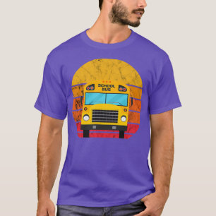School Bus Driver Retro Vintage Sunset Bus Driving T-Shirt