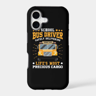 School Bus Driver Safely Delivering