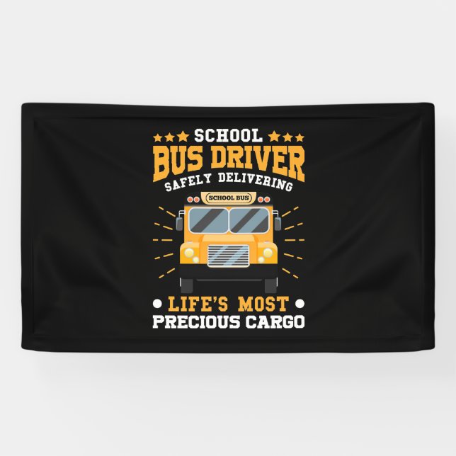 School Bus Driver Safely Delivering Banner (Horizontal)