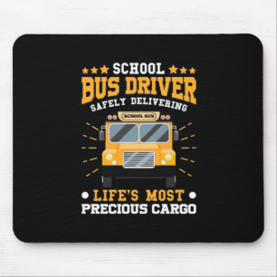 School Bus Driver Safely Delivering Mouse Pad