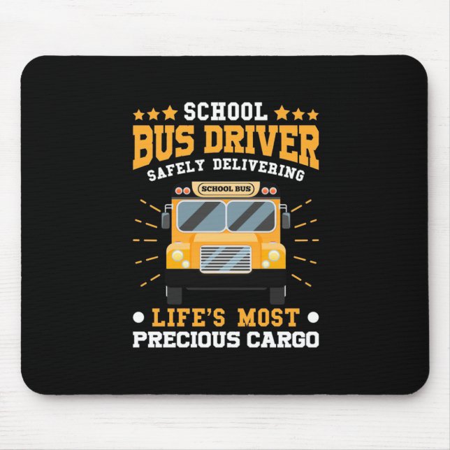 School Bus Driver Safely Delivering Mouse Pad (Front)