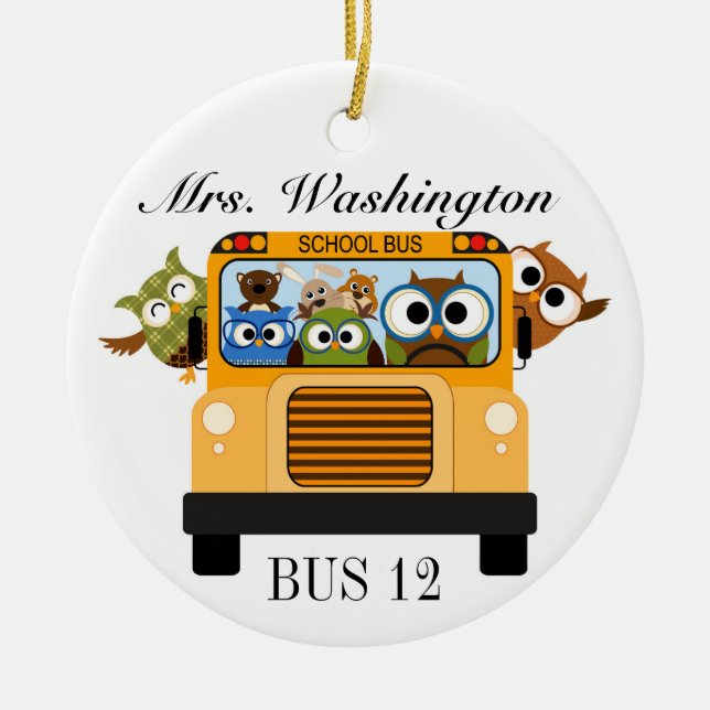 School Bus Driver - SRF Ceramic Tree Decoration (Front)
