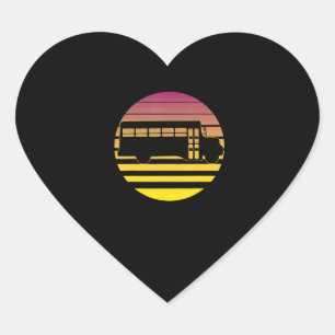 School Bus Driver Sun Design Bus Driver Heart Sticker