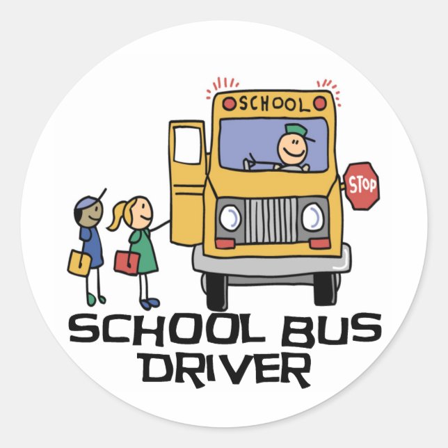 School Bus Driver T-shirts and Gifts. Classic Round Sticker (Front)