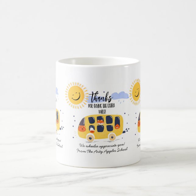 school bus driver thank you for going extra mile t coffee mug (Center)