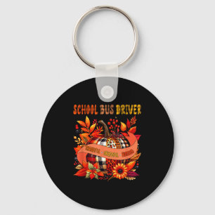 School Bus Driver Thankful Grateful Thanksgiving B Key Ring