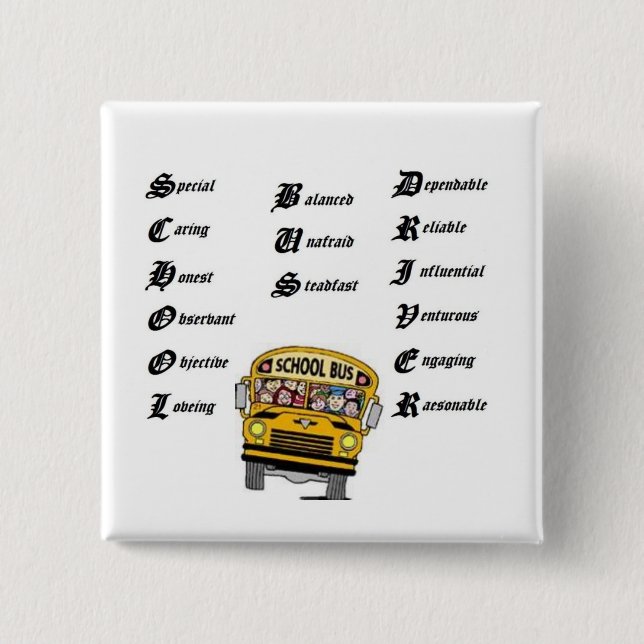School bus driver, thumbnailCA56F3F0clip art 15 Cm Square Badge (Front)