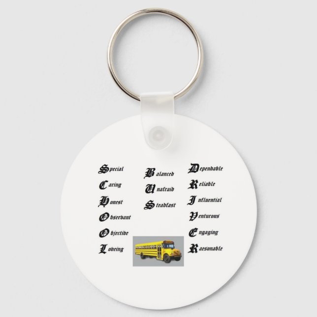 School bus driver, thumbnailCAI0UE1U Key Ring (Front)