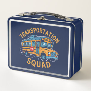 School Bus Driver Transportation Squad Metal Lunch Box