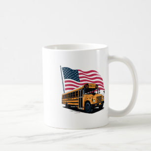 School Bus Driver Usa Flag  Coffee Mug