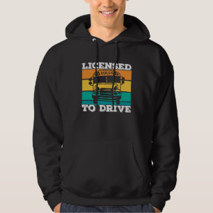 School Bus Driver Vintage Licensed To Drive Hoodie