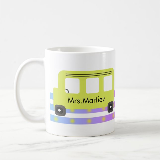 School Bus Driver Yellow Bus Lights Coffee Mug (Left)