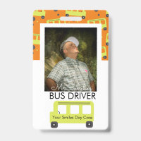 School Bus Driver Yellow Confetti Day Care Badge