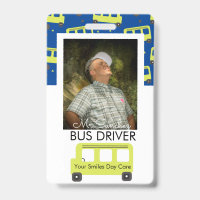 School Bus Driver Yellow Confetti Day Care Badge
