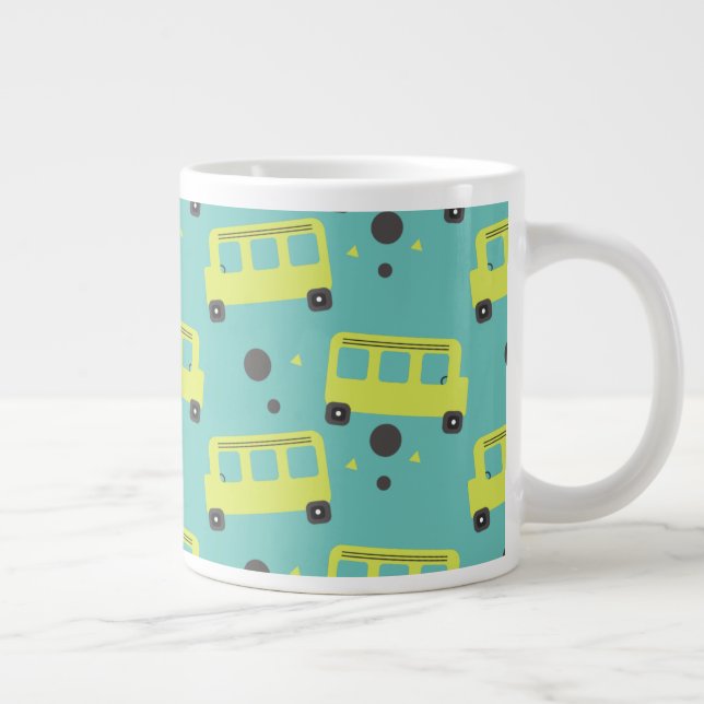 School Bus Driver Yellow Confetti Teacher  Large Coffee Mug (Right)