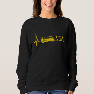 School Bus Drivers' Heartbeat Back To School 1 Sweatshirt