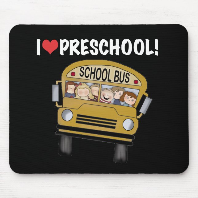 School Bus I Love Preschool Mouse Pad (Front)