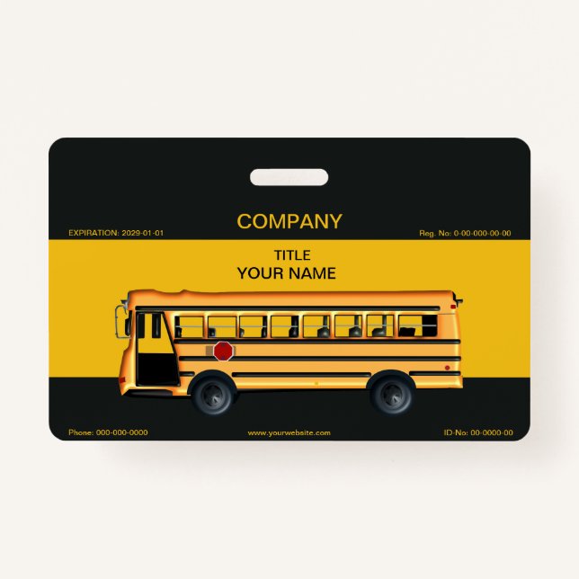 School Bus ID Badge (Front)
