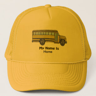 School Bus Kids Name Trucker Hat