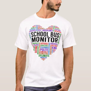 School Bus Monitor Heart T-Shirt