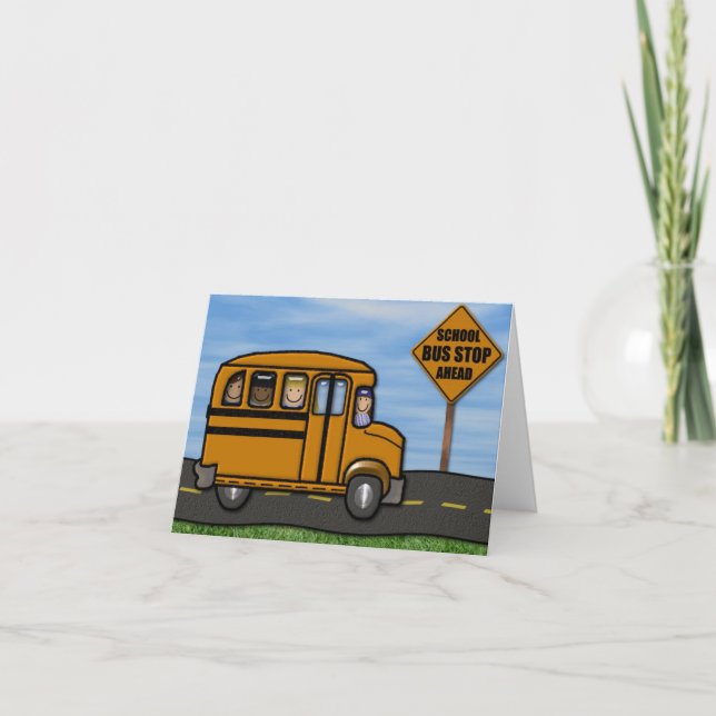 School Bus Note Cards by MagsGraphics (Front)