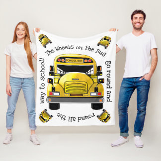 School Bus Personalised Blanket
