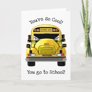 School Bus Personalised Greeting Card