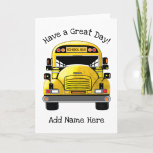 School Bus Personalized Greeting Card