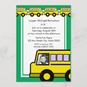School Bus/ photo Invitation