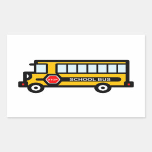 School bus rectangular sticker