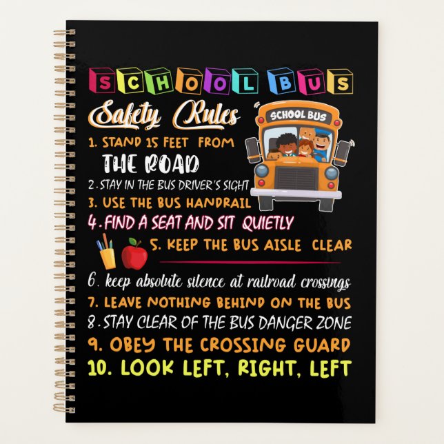 school bus safety rules planner (Front)