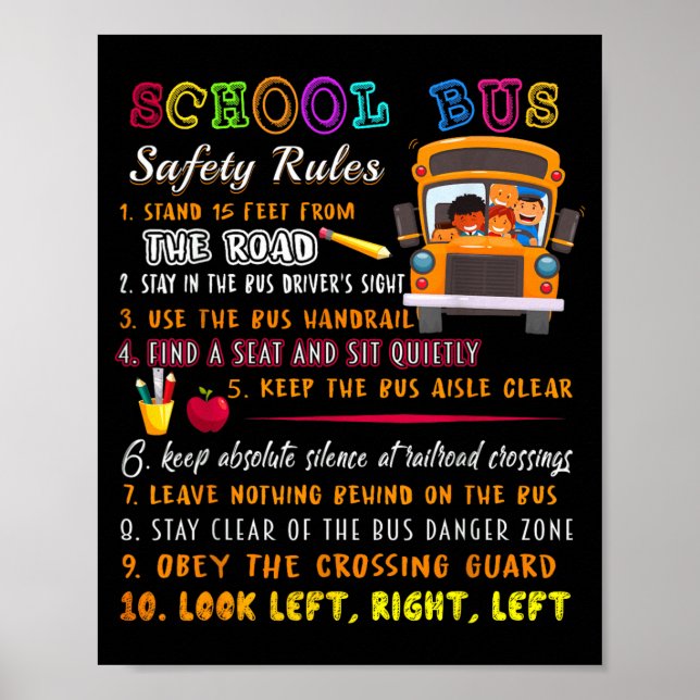 School Bus Safety Rules Poster (Front)