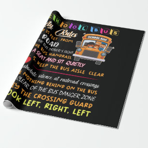 school bus safety rules wrapping paper