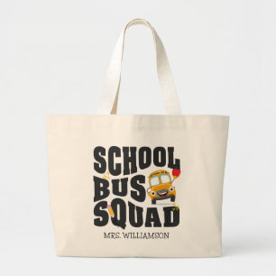 School Bus Squad Large Tote Bag
