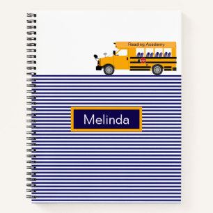 School Bus Stripes Design Custom School Notebook