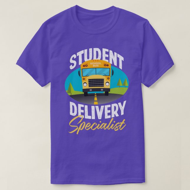 School bus student bus driver delivering gift T-Shirt (Design Front)