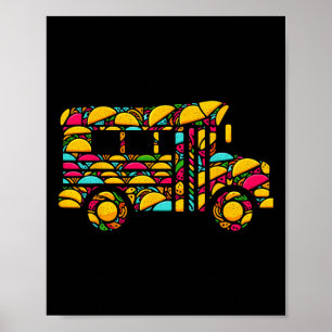 School Bus Tacos Kids Mens Womens Mexican Cinco De Poster
