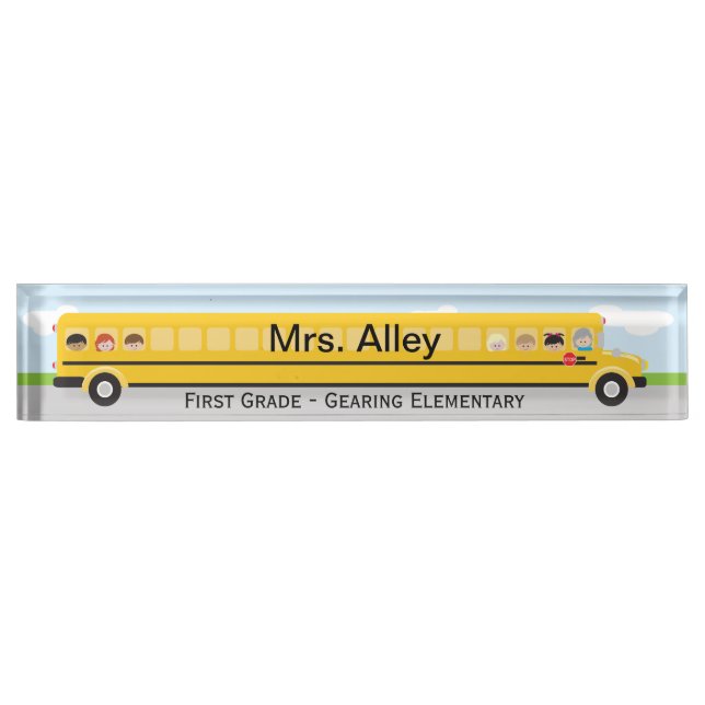 School Bus | Teacher Name Plate (Front)