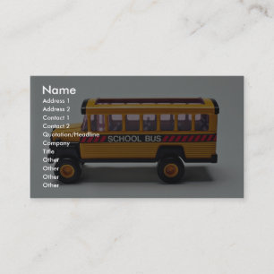 School bus toy for kids business card