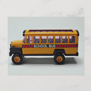 School bus toy for kids postcard