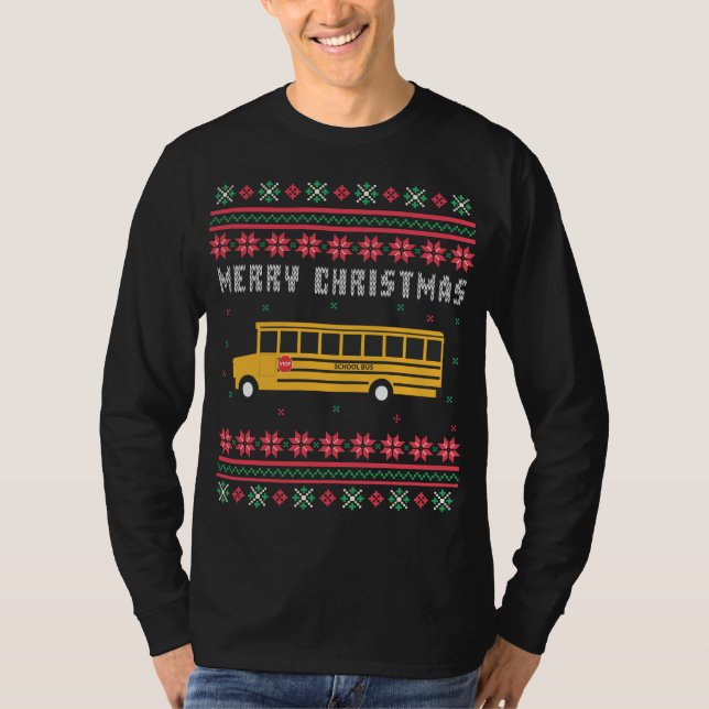 School Bus Ugly Christmas Sweater (Front)
