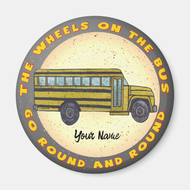 School Bus Wheels Magnet (Front)