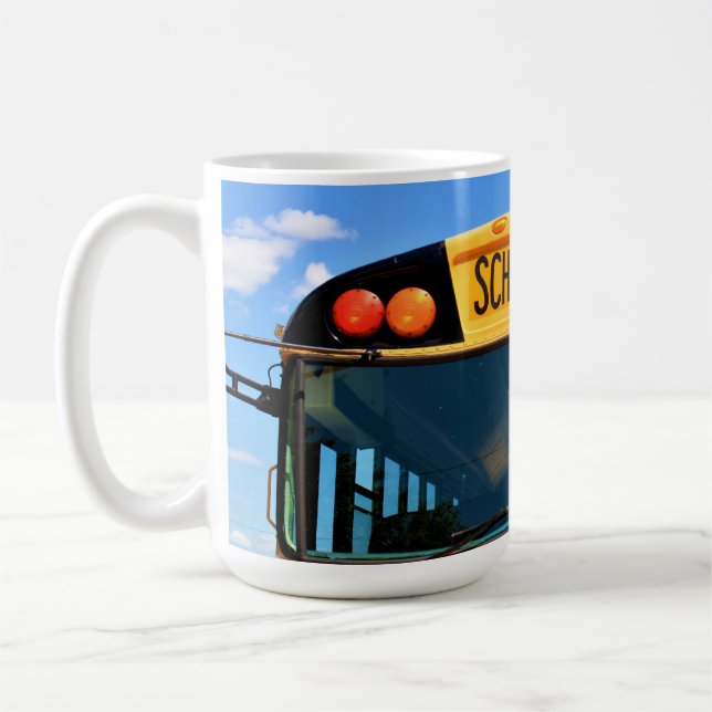 School Bus With Amber & Red Lights Coffee Mug (Left)