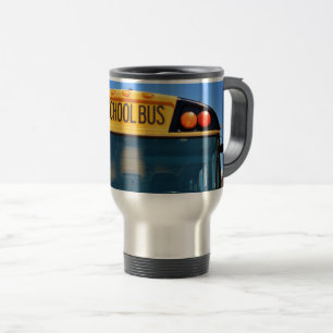 School Bus With Amber & Red Lights Travel Mug