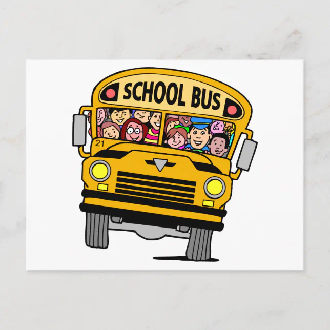 School Bus Post School bus with back to school children postcard | Zazzle