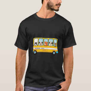 School Bus With Cat Dog and Other Animals T-Shirt